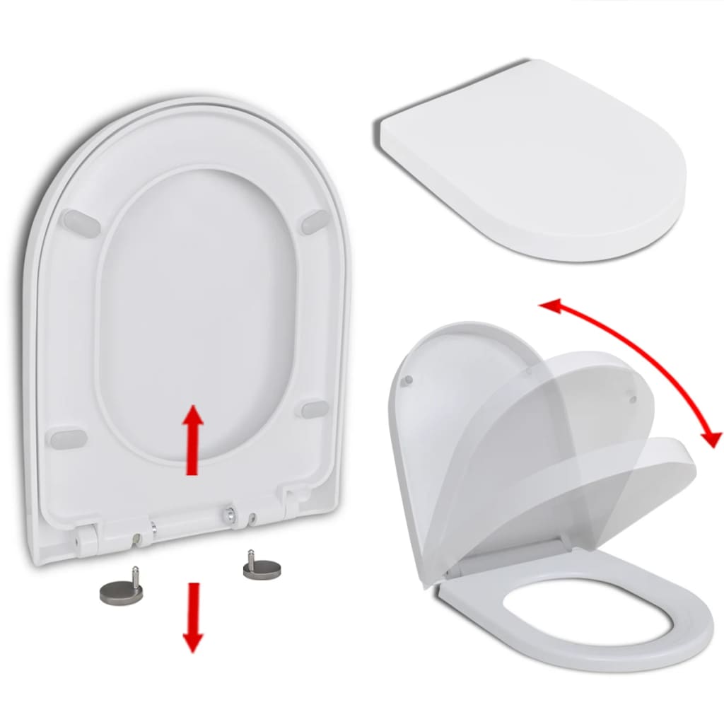 Toiletbril Soft-Close Met Quick-Release Ontwerp Vierkant