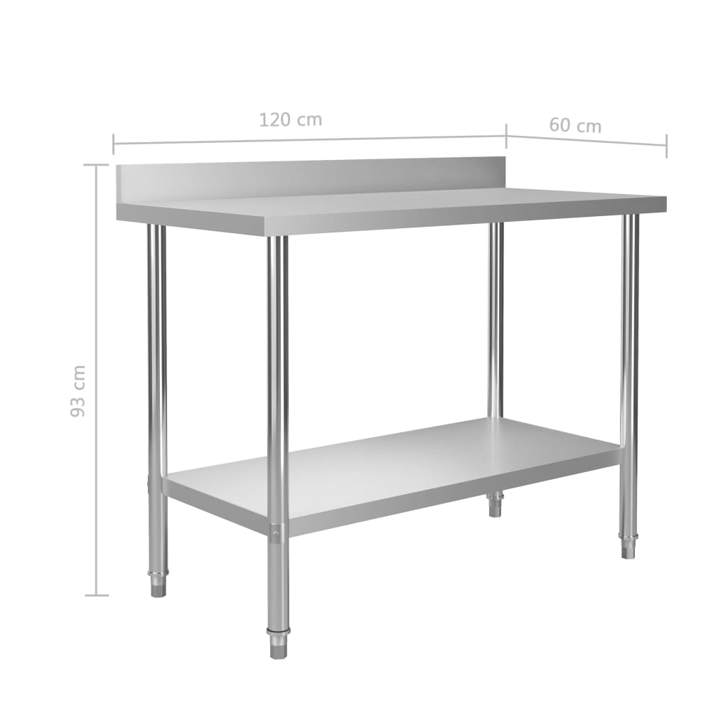 Keukenwerktafel Met Spatscherm Roestvrij Staal