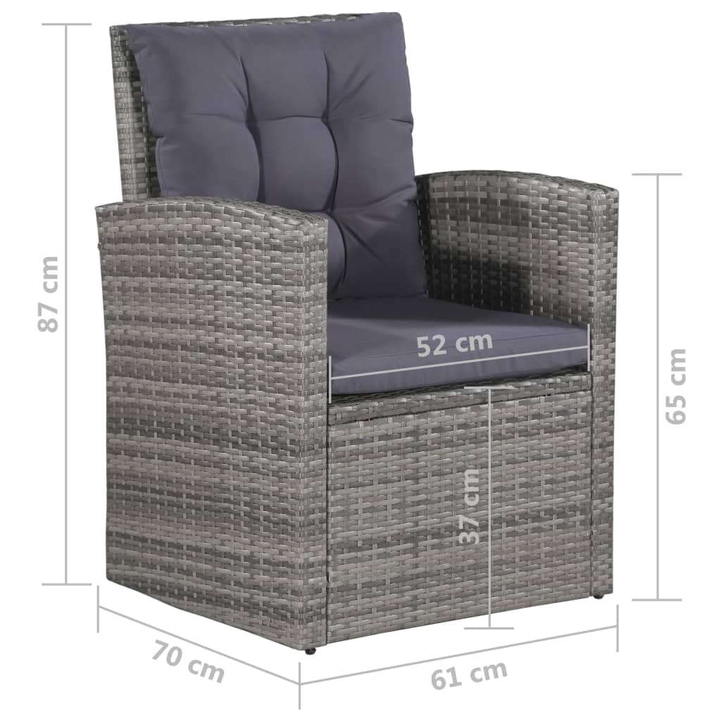 Loungeset Met Kussens Poly Rattan