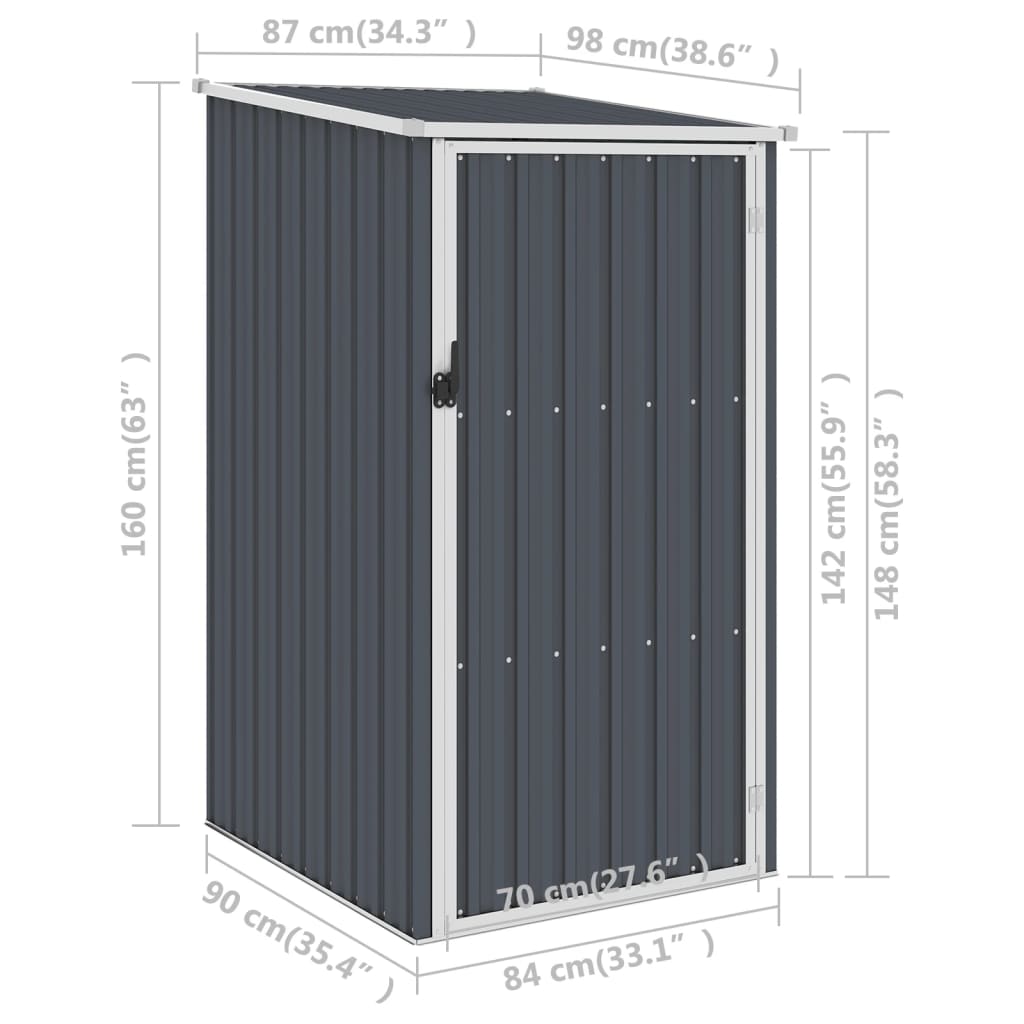 Tuinschuur 87X98X159 Cm Gegalvaniseerd Staal