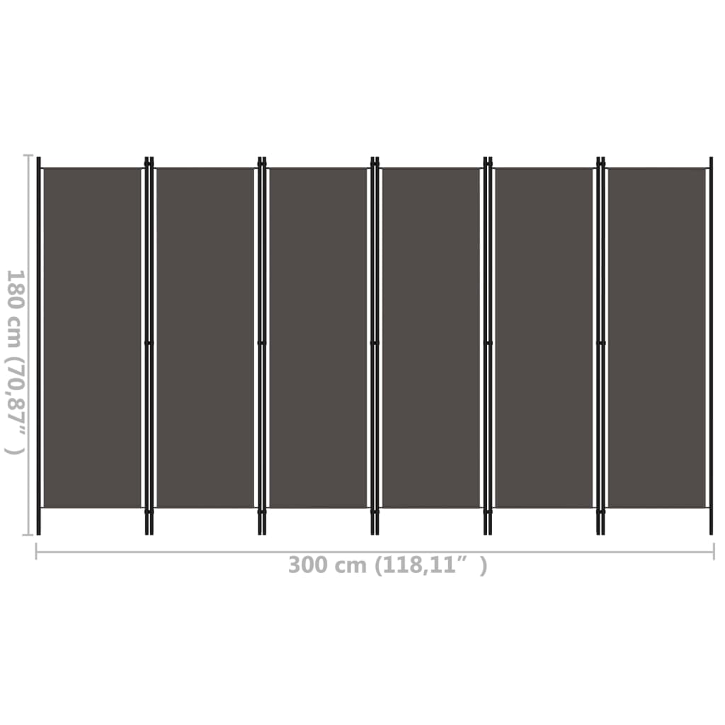 Kamerscherm Met 6 Panelen 300X180 Cm