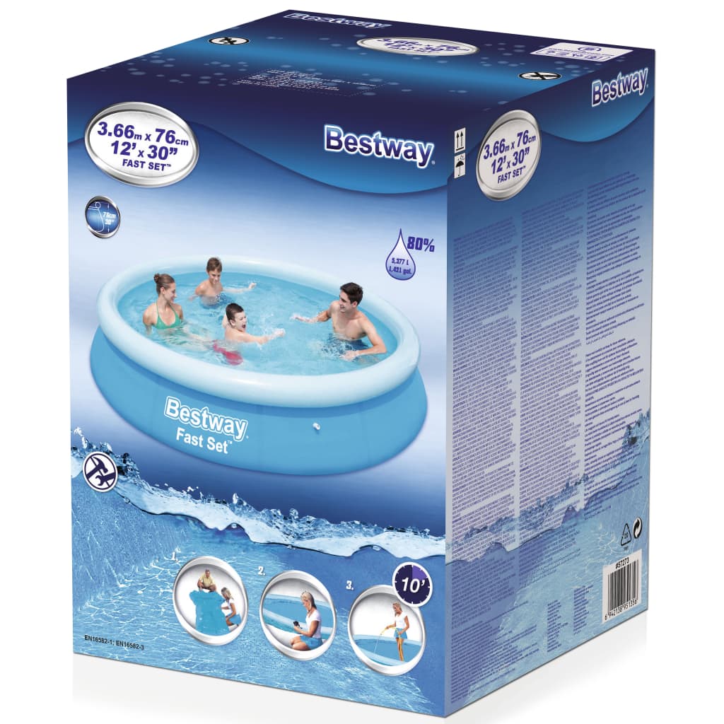 Bestway Fast Set Zwembad Opblaasbaar Rond 366X76 Cm 57273