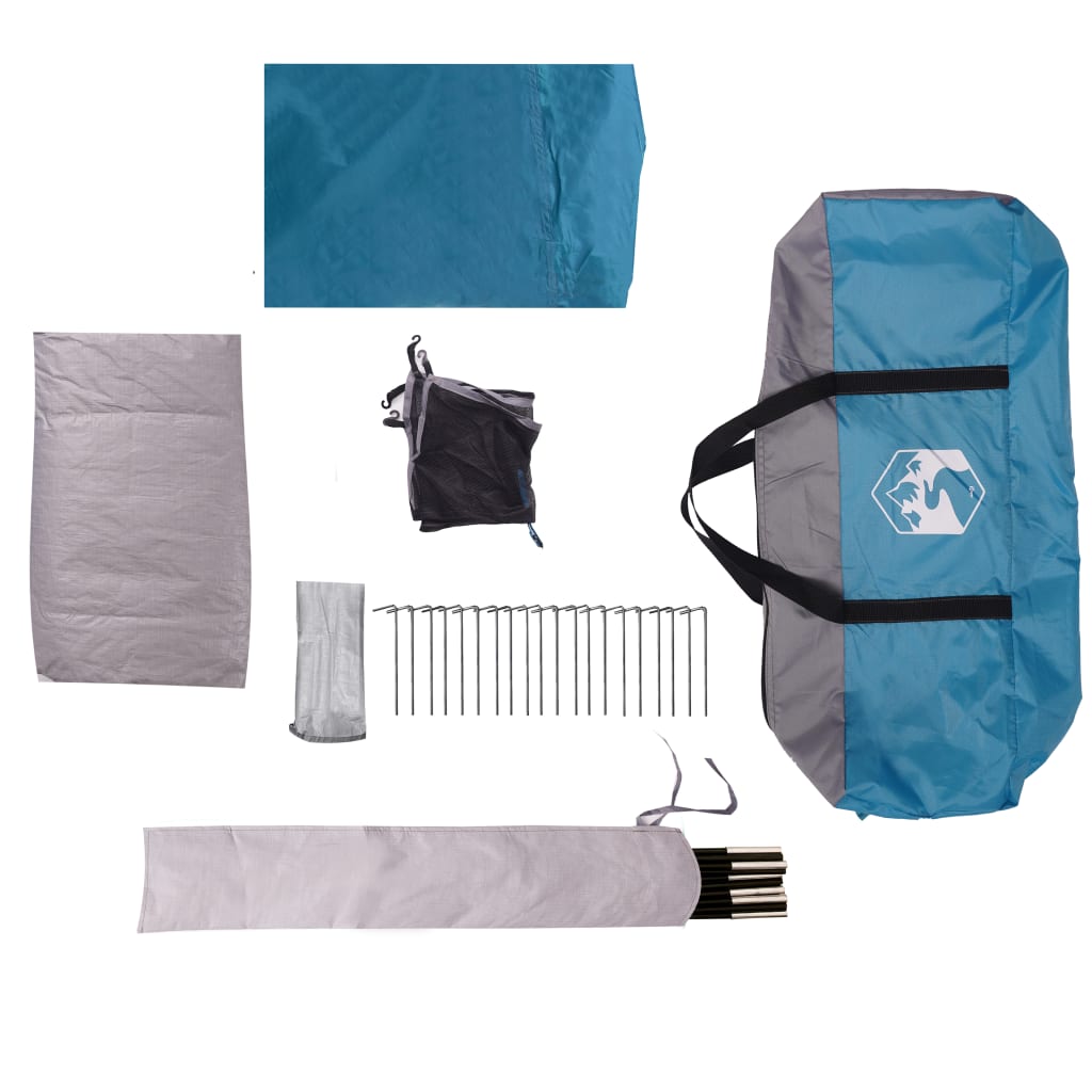Gezinstent Met Luifel 6-Persoons Waterdicht Blauw
