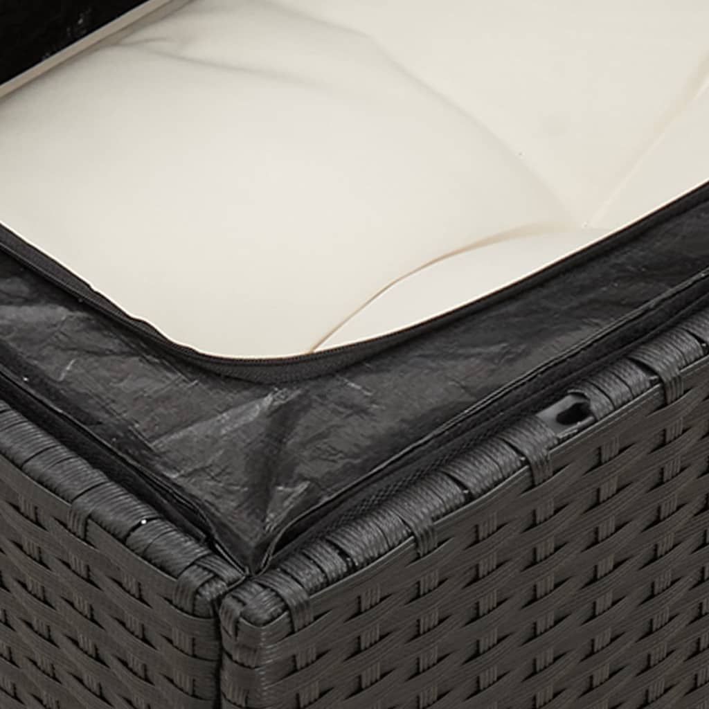 5-Delige Loungeset Met Kussens Poly Rattan Zwart