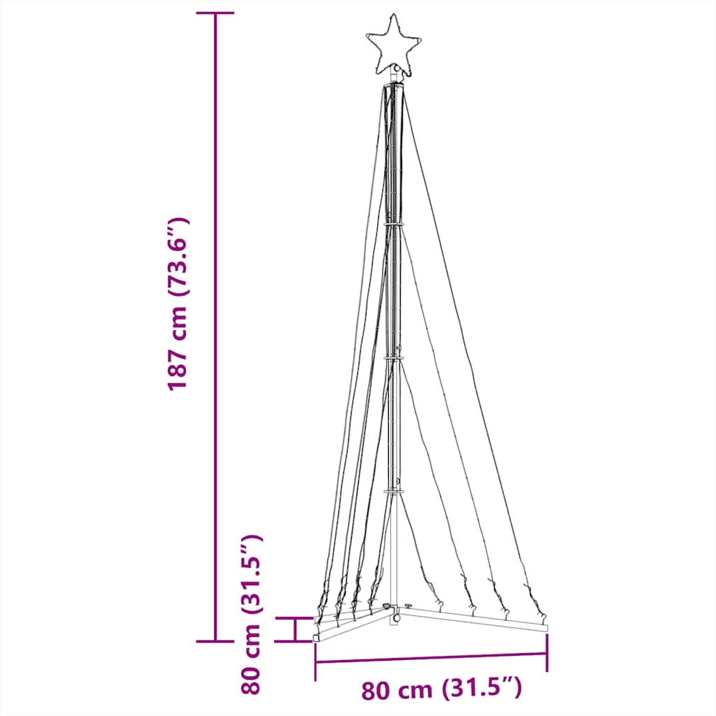 Kerstboomverlichting 339 Kleurrijke Led's 187 Cm